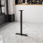 Flash Furniture – Base de table de restaurant en T de 5 x 22 po en fonte avec colonne à hauteur de bar de 3 po de diamètre, noir-Base de table de restaurant