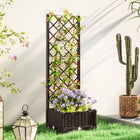 Outsunny - bac de jardin surélevé en plastique 16 po L x 16 po l x 48 po H avec treillis-Matériau PP léger et fiable, améliore la portabilité et la durabilité
