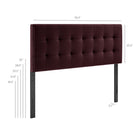 Modway Lily Stain-Resistant Performance Velvet King Size Headboard - Mulberry-King Size Headboard