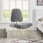 Modway - Ponder Fourrure en peau de mouton rembourrée Chaise longue - Gris-Mousse rembourrée à haute densité