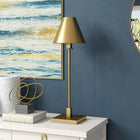 Hudson&Canal - Lampe de table Clement de 71 cm de haut avec abat-jour en métal, - Laiton/laiton-Une finition en laiton fabriquée à la main est appliquée à la base en métal élégante
