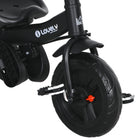 Qaba - Tricycle poussette 6 en 1 pour bébé avec panier et canopée - gris-Harnais de sécurité à 5 points et barre de sécurité pour protéger l’enfant et rassurer les parents 