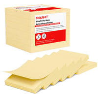 Staples Ultra Sticky Notes - 3" x 3" - Sunshine Collection - 6 Pack-Ultra sticky notes for reliable adhesion