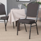 Flash Furniture – Chaise de banquet empilable Hercules à dossier en couronne, tissu gris avec cadre à veine argent-Siège et dossier rembourrés
