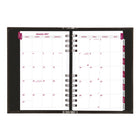 Brownline 2027 CoilPro Daily Planner Twin-wire binding, lizard-like hard cover - 8" x 5" - Black-Monthly planner before each month