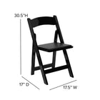 Flash Furniture – Chaise pliante en bois Hercules Series, siège en vinyle rembourré, noir, 4/paquet-Assemblage sécurisé par des clous et de la colle