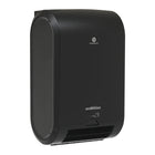Georgia-Pacific enMotion Flex Paper Towel Dispenser – Black-Dual-roll auto-switch technology dispenses every bit of the smaller roll before automatically switching to the standby roll, resulting in zero waste