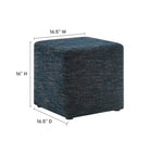 Modway - Callum Tissu carré tissé en bruyère de 17" Rembourré Ottoman - Heathered Weave Azure-Rembourrage en mousse dense