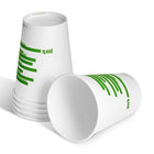 Perk Compostable Paper Hot Cup - 12 Oz. - White Green - 50 Pack-12 oz. capacity