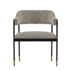 Manhattan Comfort Lia 24.8" Modern Chenille Upholstered Dining Armchair - Stone-Modern Dining Chair for Dining Room and Task Chair Usage