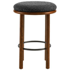 Modway - Fable Tissu Boucle Tabourets de comptoir - Charbon de bois en noyer - Ensemble de 2-Glissements au pied sans marquer