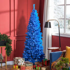 HOMCOM 6' Artificial Christmas Tree with Auto Open - Blue-Branches can be opened automatically for easy assembly 