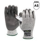 SHOWA S-TEX Smooth Polyurethane A5 Cut Resistant Poly Glove - Knit HPPE/Stainless Steel Liner - Grey - Medium -13-gauge seamless knit with stainless steel and HPPE