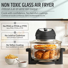 Granitestone Big Boss - Friteuse à air chaud extra large de 16 pintes (15 L) en verre avec 3 zones de cuisson et grilles en acier inoxydable - Noire-Appareil tout en un ultra polyvalent: fait frire à l’air, cuit au four, rôtit, grille et toaste avec une plage de température réglable de 180°f à 400°f
