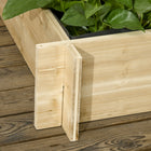 Outsunny 3-Tier Raised Garden Bed with Trellis for Climbing Plants - Natural-Inner fabric bag promotes healthy roots and soil
