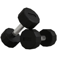 Soozier 15 lb Dumbbell Set - Set of 2-Twelve-sided design prevents rolling, facilitates easy stacking