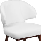 Chaise de bureau-salon-réception série Comfort Back en cuir blanc avec pattes en noyer (BT-2-WH-GG)-Cadre en hêtre et noyer
