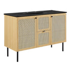Modway Chaucer 48" Single Sink Bathroom Vanity - Oak/Black-MDF and Particleboard