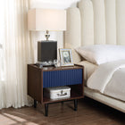 Manhattan Comfort Duane Mid-Century Modern TV Stand, Sideboard, Coffee Table and End Table - Dark Brown and Navy Blue - Set of 4-Perfect Collection to Upgrade your Home Style for any Living Room, Bedroom, Dining, and Home Office
