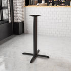 Flash Furniture – Base de table de restaurant en X de 33 x 33 po avec colonne à hauteur de bar de 4 po de diamètre, fonte, noir-Base de table de restaurant