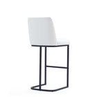 Manhattan Comfort Serena 17.71" Modern Leatherette Upholstered Barstool - White - 3 Pack-Home Assembly Required. All Hardware Included