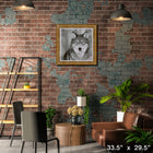 Wolf Black & White Portrait - Framed Print - 33" x 29"-Museum-quality reproduction with vibrant colors