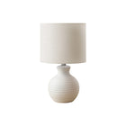 Monarch Specialties 16" H Contemporary Table Lamp - White Resin / Ivory / Cream Shade-Contemporary 16"h table lamp featuring a stylish white resin base with a textured finish, perfectly complementing any decor in an office, living room, or bedroom setting