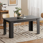 HOMCOM 63" Modern Dining Table with Wood Effect - Black-Seats up to six and offers plenty of space for meals