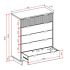 Manhattan Comfort Granville Modern Chest and Double Dresser Set - White-Includes Full Extension Drawers with Top Drawer Designed in Vertical Textured Ribbed Lines Made from Solid Wood.