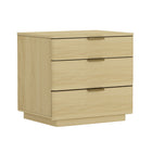 Manhattan Comfort Payton 26" Modern Nightstand 2-Piece Set - Natural Oak/Gold-Pedestal Base For Easy Cleaning and a Modern Touch