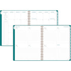 AT-A-GLANCE 2026-2027 Signature Lite Weekly/Monthly Academic Planner - 11" H x 8-3/8" W - Teal - Bilingual-Twin coil binding