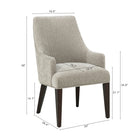 Manhattan Comfort Beever Modern Chenille Upholstered Dining Chair and Arm Chair Set - Taupe - Set of 6-Rubberwood Frame with Dark Walnut Finish