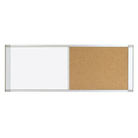 MasterVision Cubicle Combo Board - Magnetic Dry-Erase & Cork Bulletin - 18" x 36" - Aluminum Frame-Combo cubicle board with magnetic dry-erase and cork board surfaces