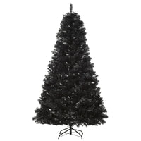 HOMCOM 7' Artificial Christmas Tree with Auto Open - Wide Base - Black-Tall artificial Christmas tree in a realistic spruce tree-style 