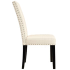 Modway Parcel Dining Upholstered Fabric Side Chair - Beige-Espresso Stained Tapered Wood Legs