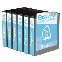 Davis Group Super offre Easyview, Reliure View à anneaux inclinés en D 1.5 po, personnalisable, paquet de 6 - Noir-3 Reliure À Anneaux