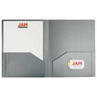 JAM Paper - Chemises scolaires à deux pochettes en plastique robuste - argent - Paquet de 6-Taille : 9,5 x 11,625 pouces | S'adapte facilement aux documents de 8,5" x 11"
