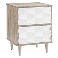 Modway Vespera 2-Drawer Nightstand - Oak White-Two-Drawer Nightstand