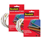 Scotch Book Tape - 2 in x 15 yd - 2 Rolls-Use for repairing, reinforcing, protecting and covering bound edges and surfaces of books and other paper material