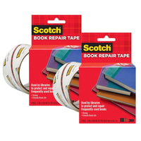 Scotch Book Tape - 2 in x 15 yd - 2 Rolls-Use for repairing, reinforcing, protecting and covering bound edges and surfaces of books and other paper material