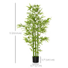 HOMCOM - Arbre de bambou artificiel 5 pi en pot pour décoration intérieure - vert-Un pot de pépinière solide offre une base stable 