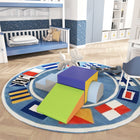 Qaba - Ensemble de jeu en mousse 4 pièces pour tout-petits - Couleurs foncées-Cuir PU souple pour un nettoyage facile 