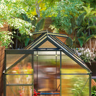 Outsunny 6' x 6' x 6.5' Polycarbonate Greenhouse - Grey- Sliding door design for easy access
 
