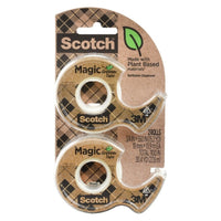 Scotch Magic Greener Tape with Dispenser - 0.75 in W x 550 in L - 2 Roll Pack-More environmentally-friendly version of the original invisible Scotch Magic Tape