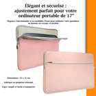 Vangoddy - Housse de protection en néoprène pour ordinateur portable 17" avec poche supplémentaire - Rose-7