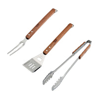Tramontina - Churrasco Ensemble d’outils BBQ en acier inoxydable avec manches en bois Jatoba - 3 pièces-Équipez les maîtres du gril chevronnés et les guerriers du gril du week-end d'outils pour créer l'expérience Churrasco parfaite dans leur propre jardin.