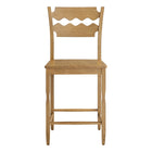 Modway - Jax Bois de chêne Tabouret de comptoir avec un dos ondulé en forme de rasoir in Chêne vieilli-7