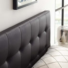 Modway Lily Upholstered Vinyl King Headboard - Brown-Deep tufting with stylish trim