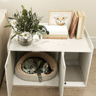 PawHut 32" Hidden Cat Litter Box Enclosure Furniture-Easy assembly with clear instructions and labeled parts 