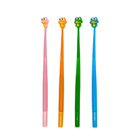 Merangue - Stylos à Embout Crocodile en Silicone - 0.7 mm - Noir-Stylos gel à pointe fine avec encre noire